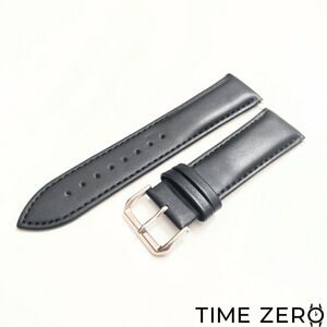 New Black Genuine Calfskin Leather Smooth Watch Strap (The Heritage Collection)